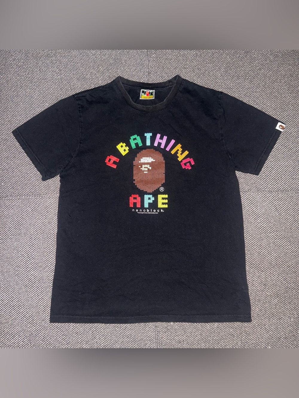 A Bathing Ape Nanoblock Black Pixel Logo Tee